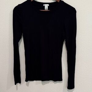 Bozzolo Elegant Black Long Sleeve Tee